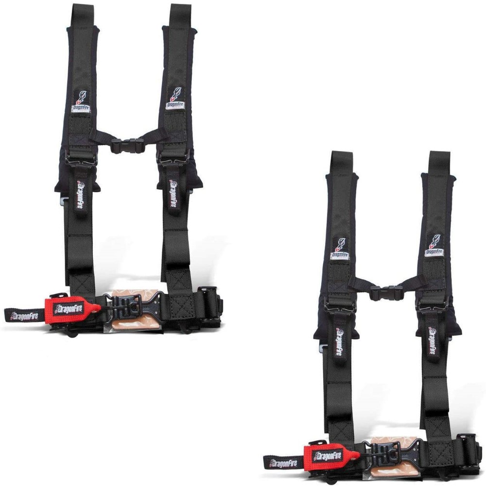 Dragonfire 2" H-Style 4 Point Padded Seat Safety Harnesses (2)